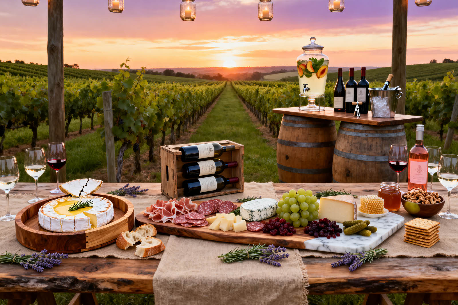 luxury wine and cheese party catering